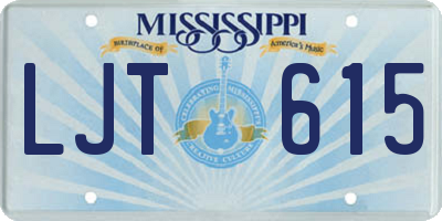 MS license plate LJT615