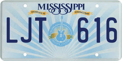 MS license plate LJT616