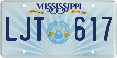 MS license plate LJT617