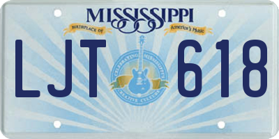 MS license plate LJT618