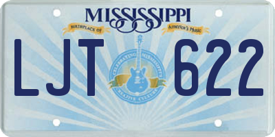 MS license plate LJT622