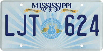 MS license plate LJT624