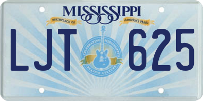 MS license plate LJT625