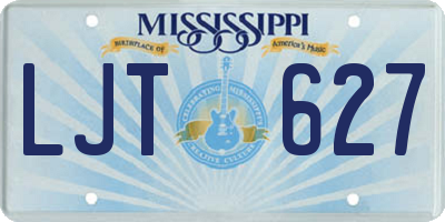 MS license plate LJT627