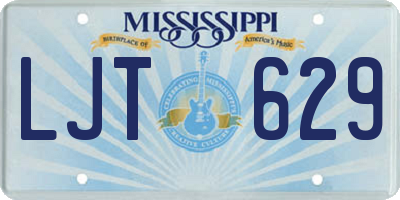 MS license plate LJT629