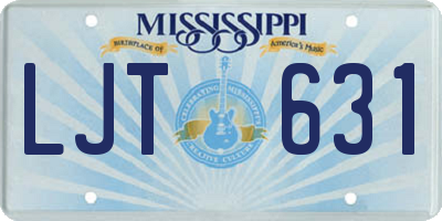 MS license plate LJT631