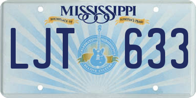 MS license plate LJT633