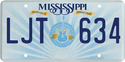 MS license plate LJT634
