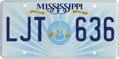 MS license plate LJT636