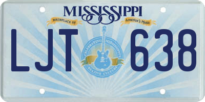 MS license plate LJT638
