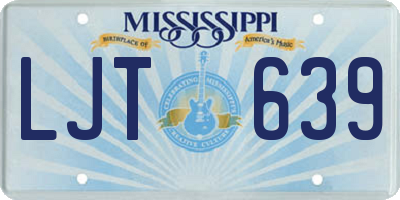 MS license plate LJT639