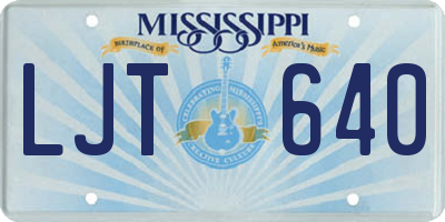 MS license plate LJT640