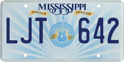 MS license plate LJT642