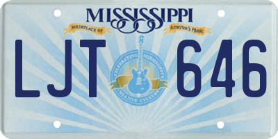 MS license plate LJT646
