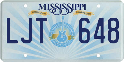 MS license plate LJT648