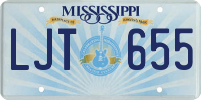 MS license plate LJT655
