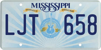 MS license plate LJT658