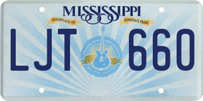 MS license plate LJT660