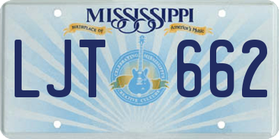 MS license plate LJT662