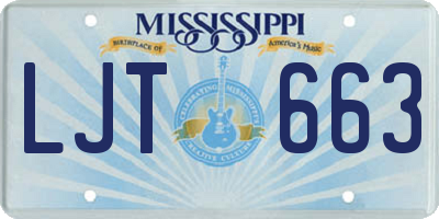 MS license plate LJT663