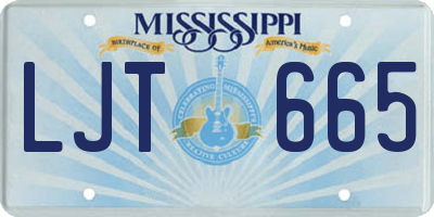 MS license plate LJT665