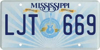 MS license plate LJT669
