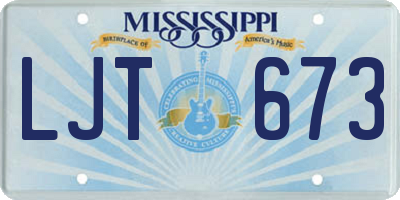 MS license plate LJT673
