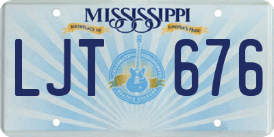MS license plate LJT676