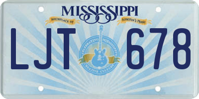 MS license plate LJT678