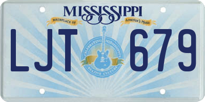 MS license plate LJT679