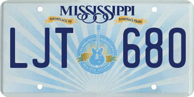 MS license plate LJT680