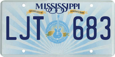 MS license plate LJT683