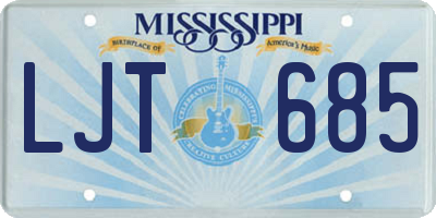 MS license plate LJT685