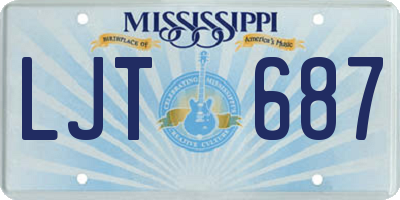 MS license plate LJT687