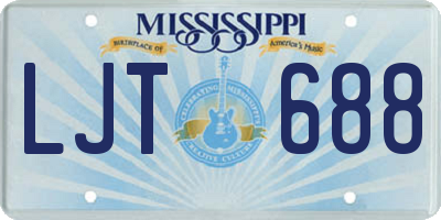 MS license plate LJT688