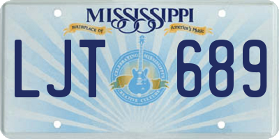 MS license plate LJT689