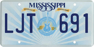 MS license plate LJT691