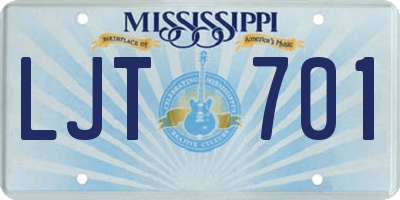MS license plate LJT701