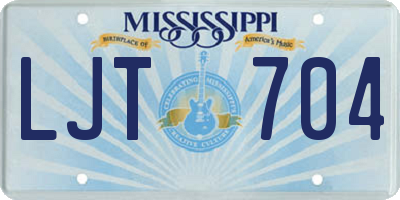 MS license plate LJT704