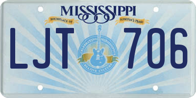 MS license plate LJT706
