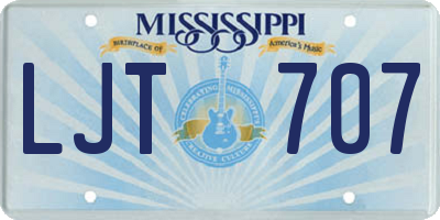 MS license plate LJT707