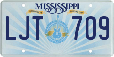 MS license plate LJT709