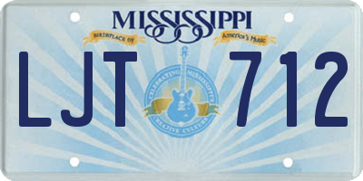 MS license plate LJT712