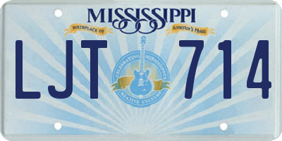 MS license plate LJT714