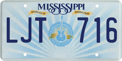 MS license plate LJT716