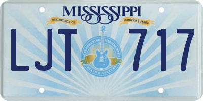 MS license plate LJT717