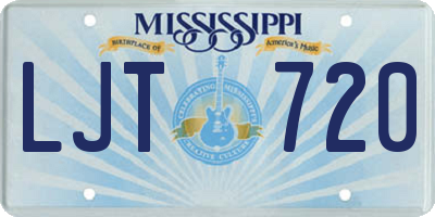 MS license plate LJT720
