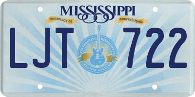 MS license plate LJT722