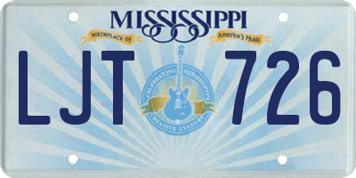 MS license plate LJT726