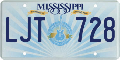 MS license plate LJT728